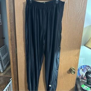 Vintage Champion Full Snap Break Away Track Basketball Pants Size XL Black